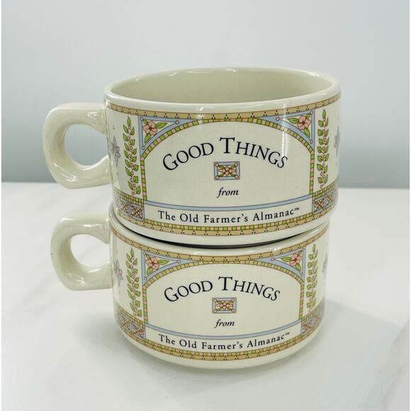 Vintage Old Farmers Almanac Soup Mugs Westwood - Colonial Peanut, Split Pea Ham - Picture 2 of 7